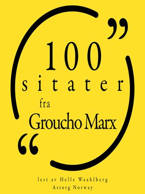 cover image of 100 sitater fra Groucho Marx